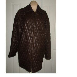 LAUREL  ESCADA BROWN QUILTED LEATHER JACKET SZ 36
